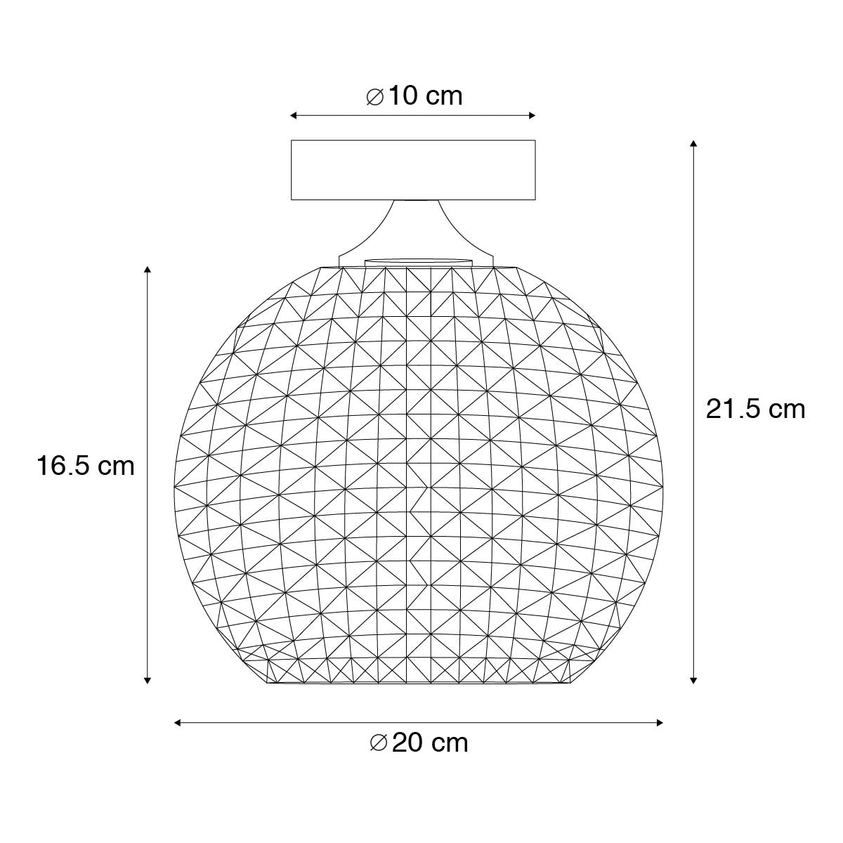 QAZQA Smart Art Deco plafondlamp messing incl. Wifi A60 - Sphere