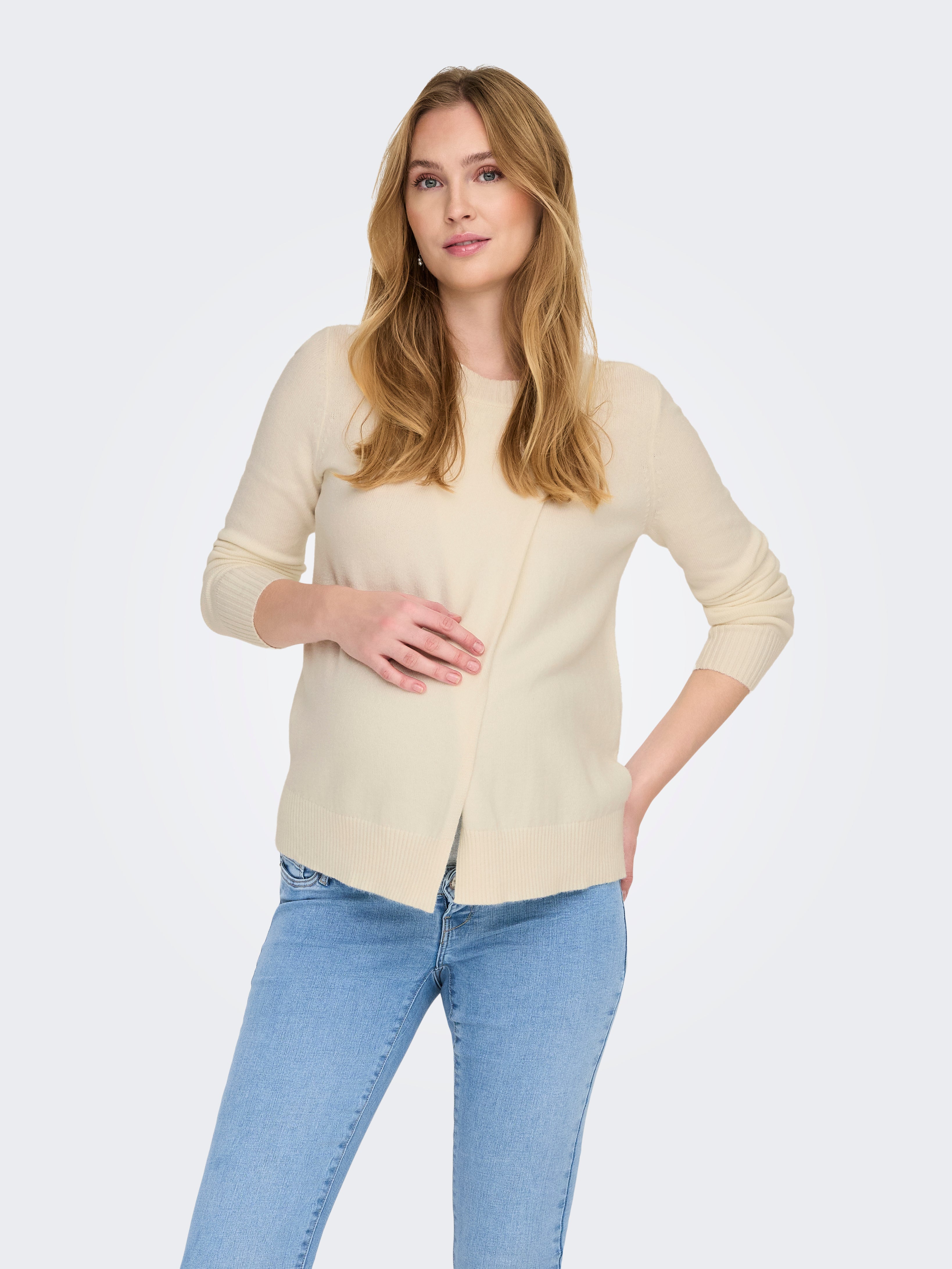 OLMCAPUCINE Strickpullover Cloud Dancer