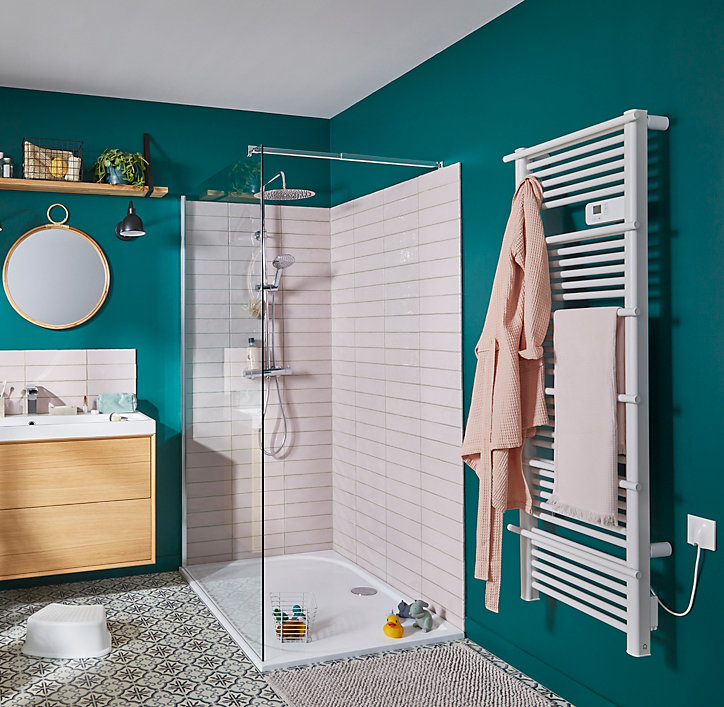Sèche-serviettes électrique à inertie sèche GoodHome Solna blanc 750W