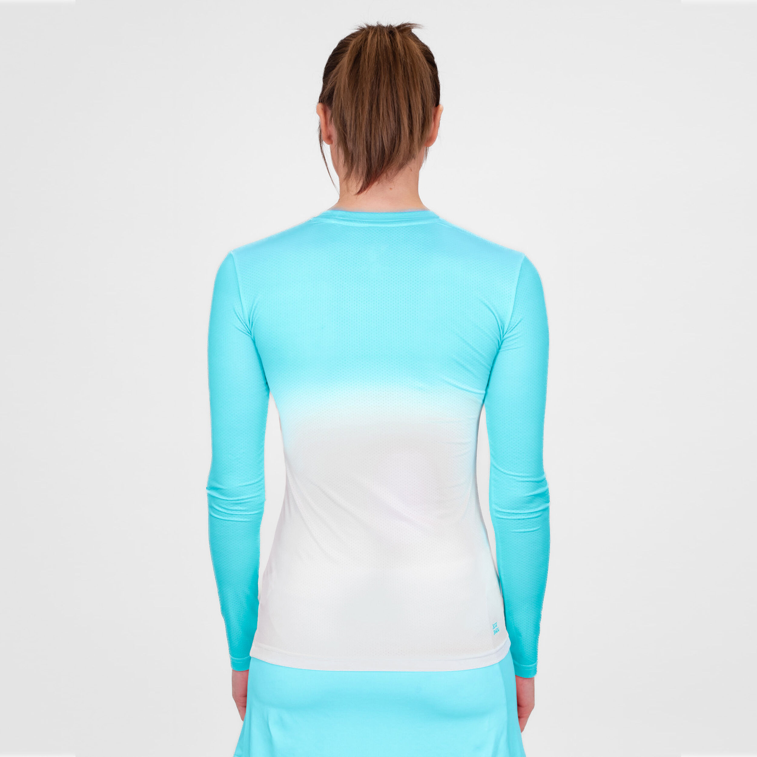 BIDI BADU Crew Gradiant Haut Manches Longues Femmes - Turquoise , Blanc