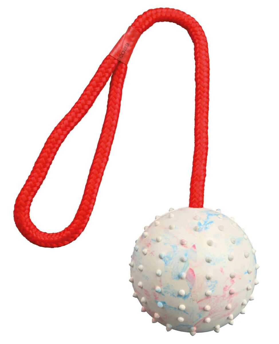 (Ø6cm) Gummiball Hunde Spielzeug mit Noppen   Schlaufe (3305) - Assortiert