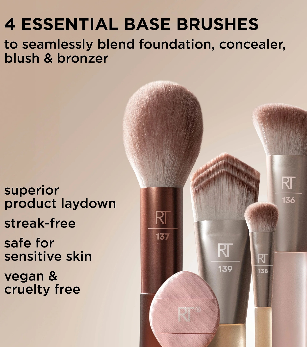 Real Techniques - *New Nude 2.0* - Conjunto de pincéis Blurred Base