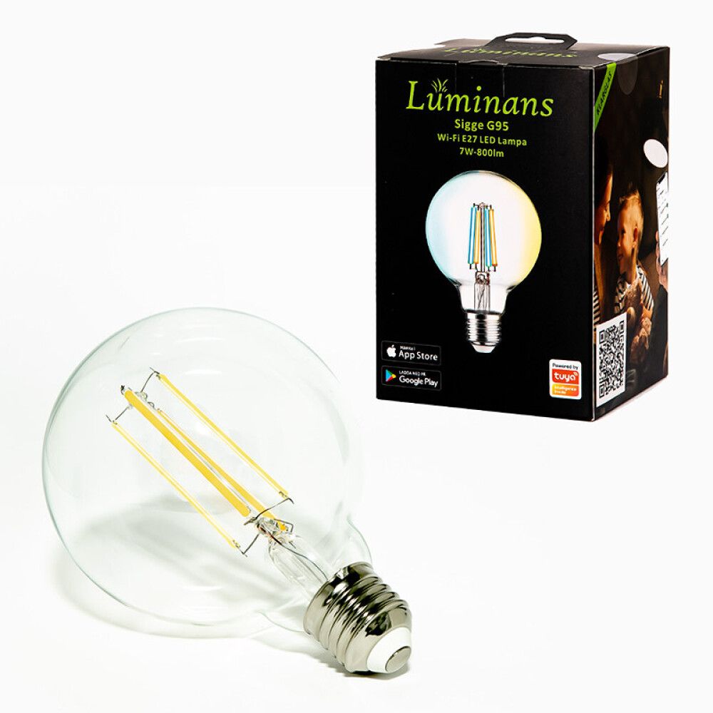 LYSPÆRELUMINANS SIGGE WIFI LED G95 E27 7W