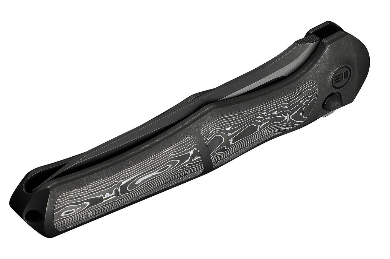 WE Knife 702XI, WE07B-2 Blackwashed Böhler M390, Black Titanium, Aluminum Foil Carbon Fiber Inlay, 11th Anniversary Limited Edition zakmes
