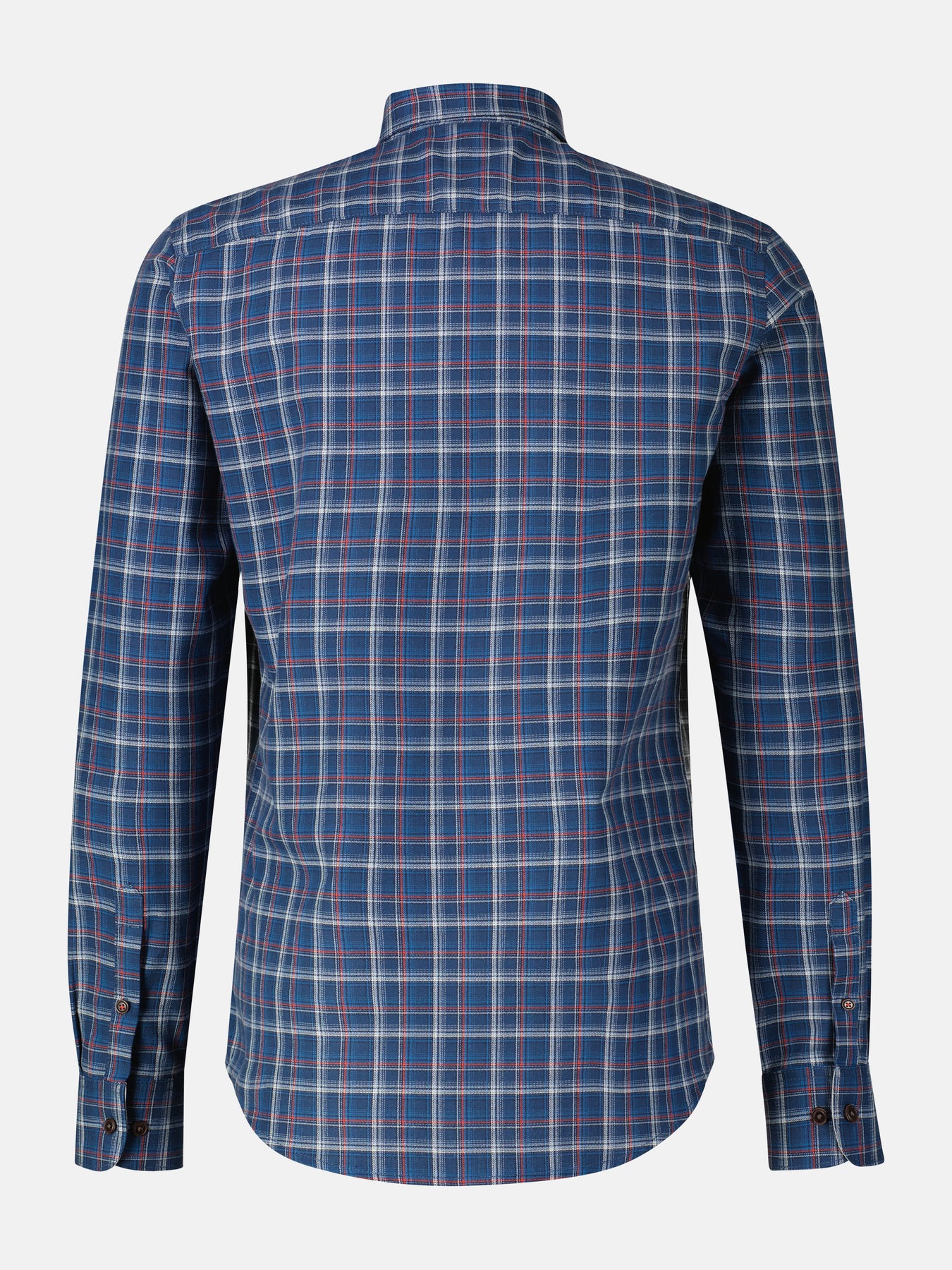 Langarmhemd , kariert, verdeckter Button-down-Kragen