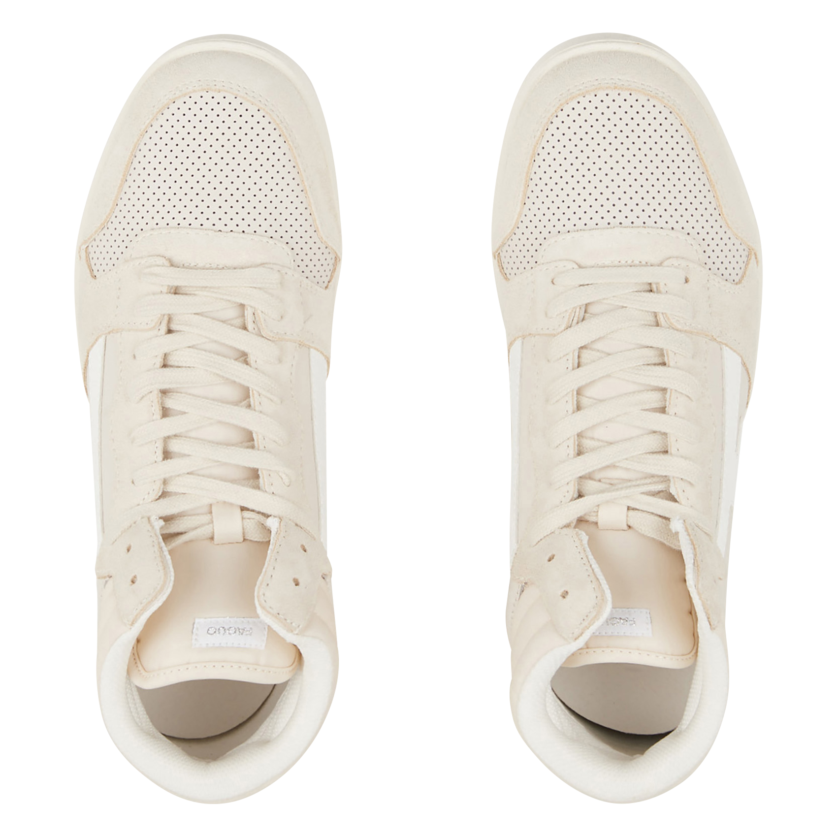 HAZEL MID - Baskets montantes en cuir mélangé | Beige