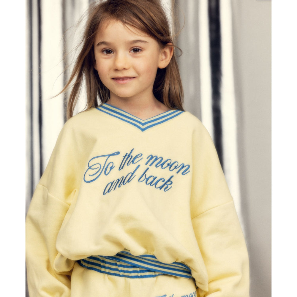 Køb Mini Rodini Yellow To The Moon Emb Sweatpants