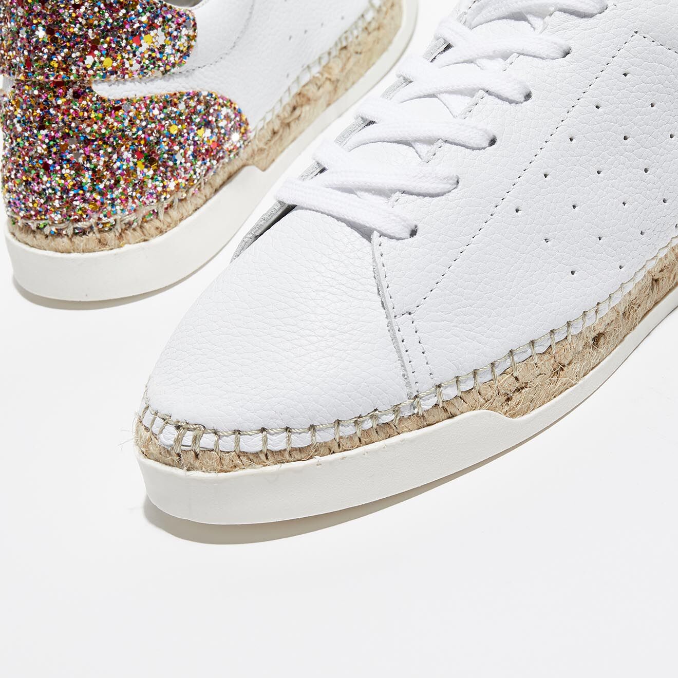 Canal Saint Martin Baskets espadrilles en Cuir Lancry glitter blanc/multicolore