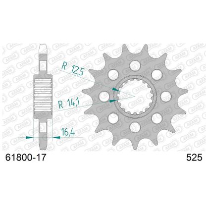 Kit chaine AFAM 525 Type Acier Premium avec pignon silencieux
