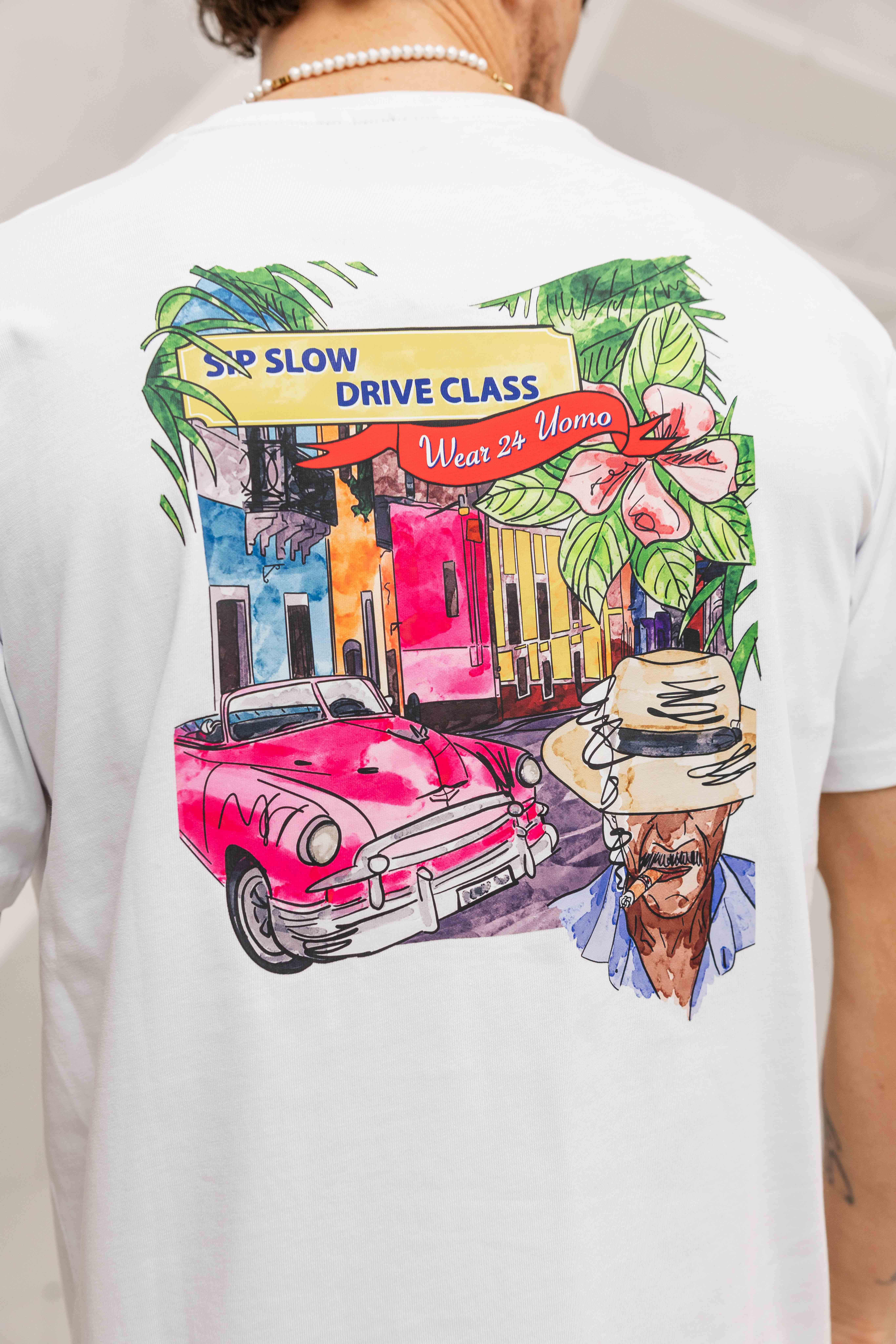 24 Uomo Sip Slow T-shirt Heren Wit