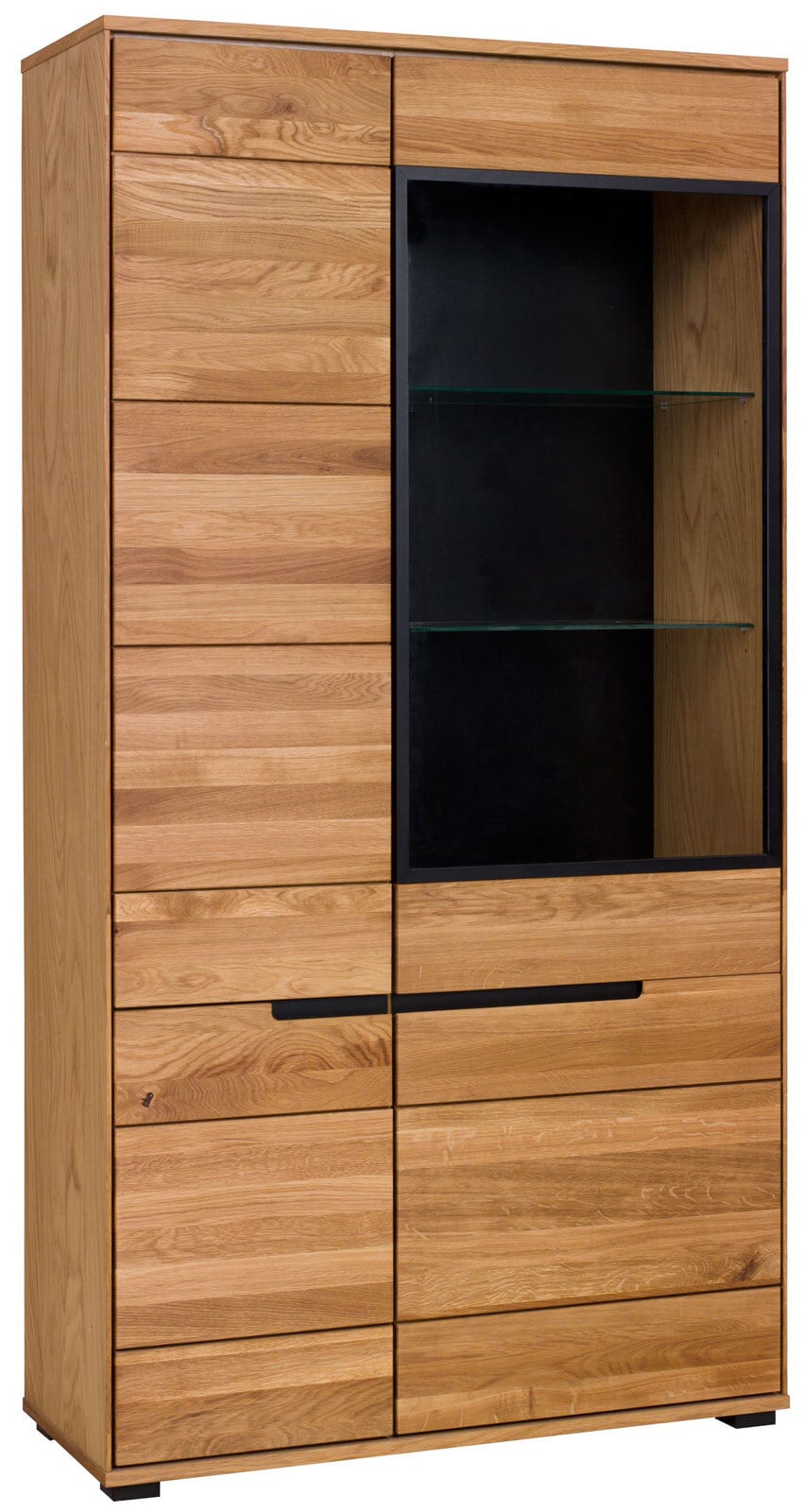 Vitrine Lola 102 x 197 cm Eiche teilmassiv furniert