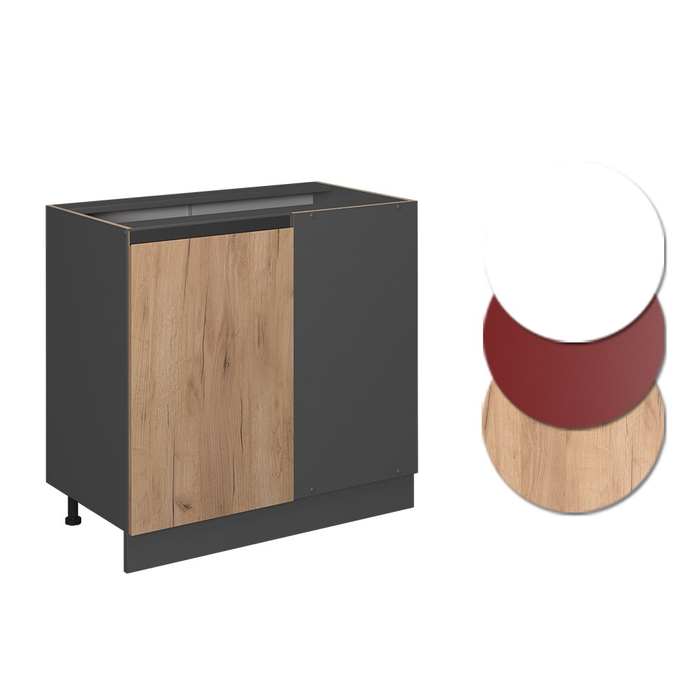 Vicco Eckunterschrank Küchenschrank Küchenmöbel R-Line J-Shape Anthrazit Eiche 86 cm modern