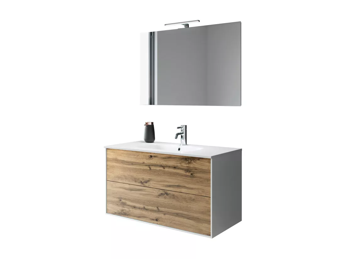 Ensemble de salle de bain 4 pièces IGEA chêne miel
