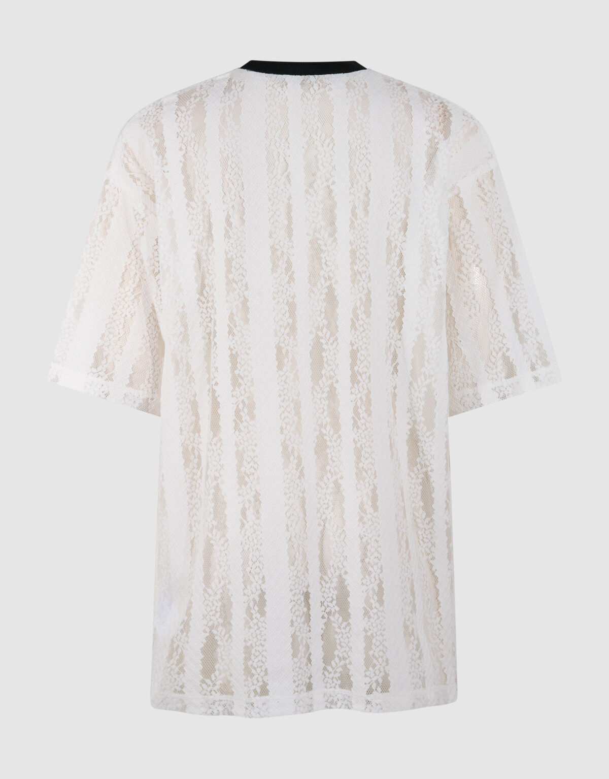 Oversized Kanten Label T-shirt Wit