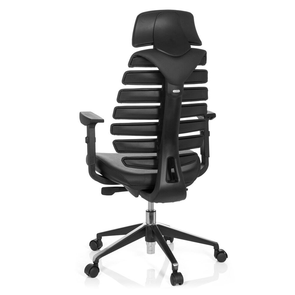 Profi Bürostuhl ERGO LINE II PRO Leder mit Armlehnen (höhenverstellbar) hjh OFFICE