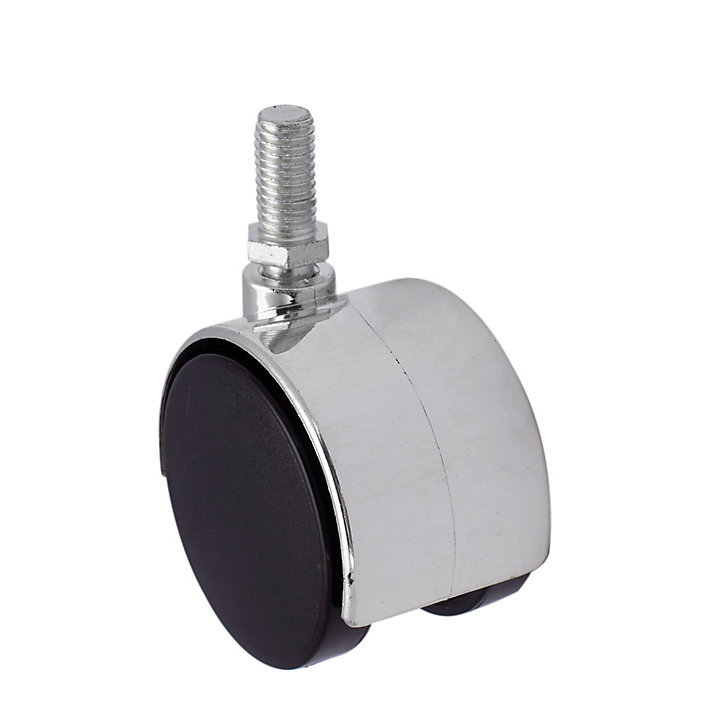 Roulette pivotante sans frein ø50 mm, tige filetée 10 x 20 mm, charge max 40kg