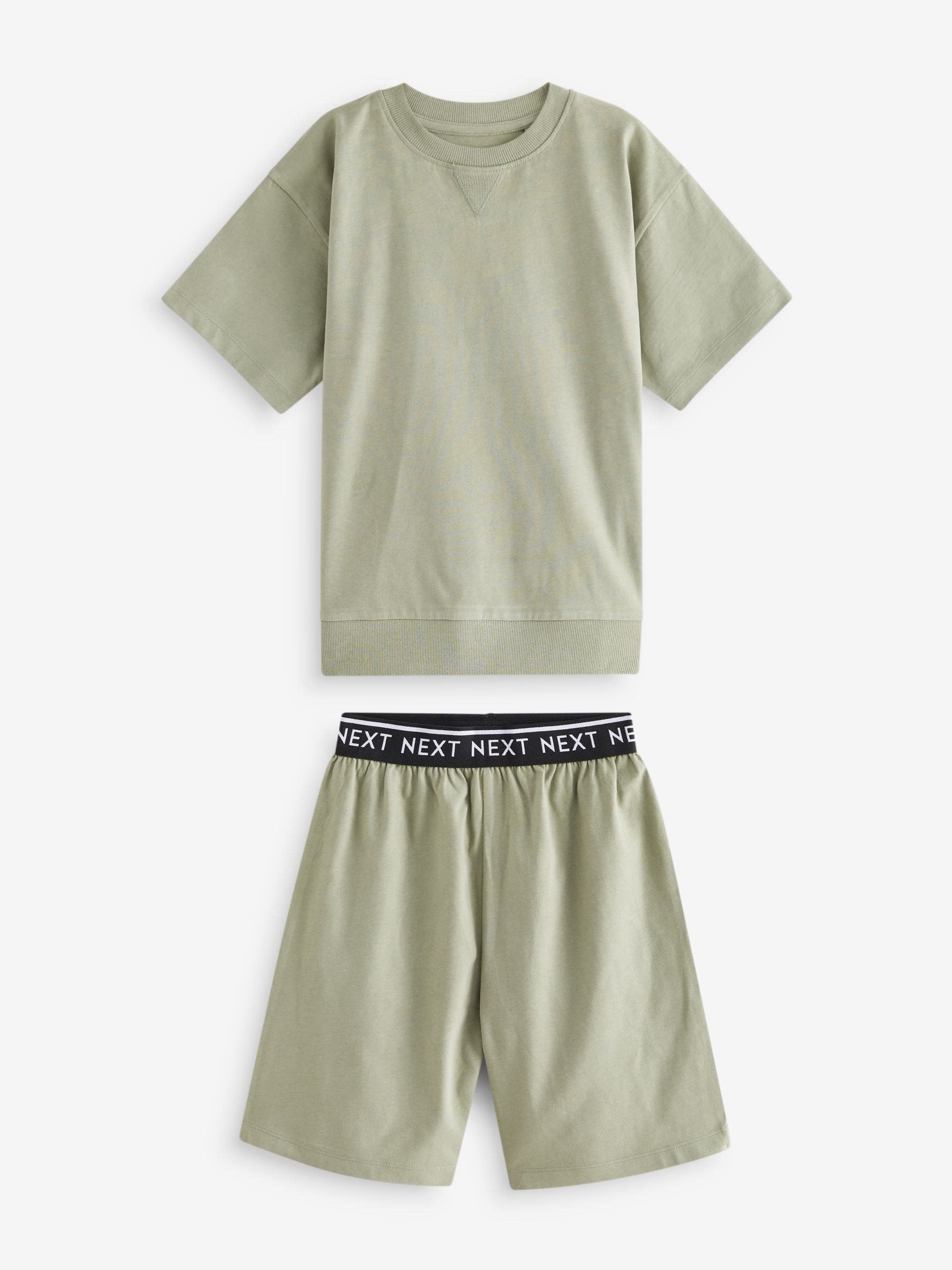 Grijs-groen - Set van 3 pyjama's met short (3-16 jr)