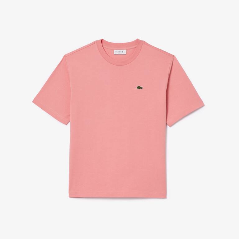 T-shirt relaxed fit en jersey de coton pima léger T-Shirts - Rose - Lacoste - Femme