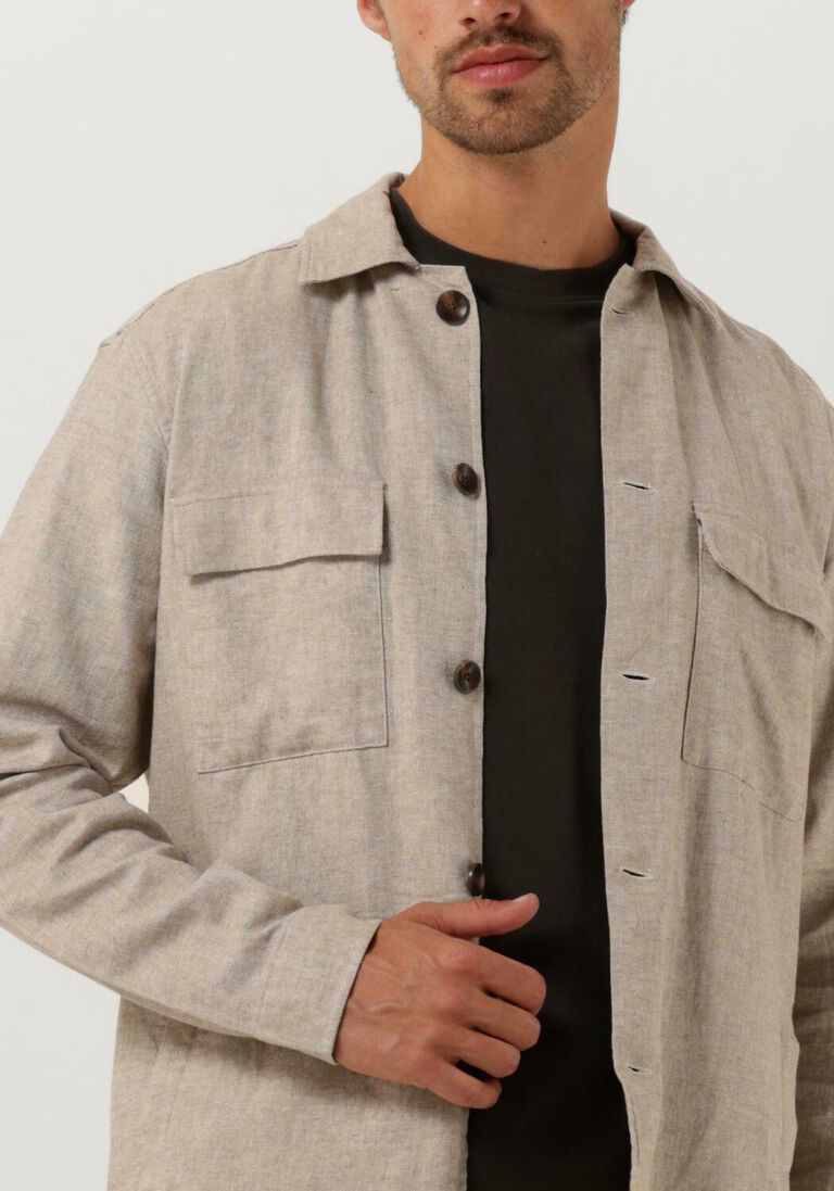 PROFUOMO beige profuomo  overshirt co/linen beige