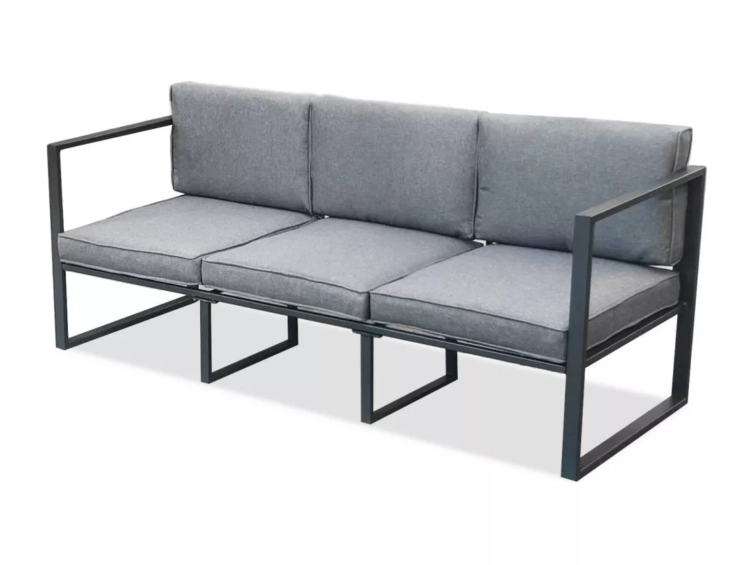 Salon de jardin design aluminium 5 Places Gris - HONFLEUR