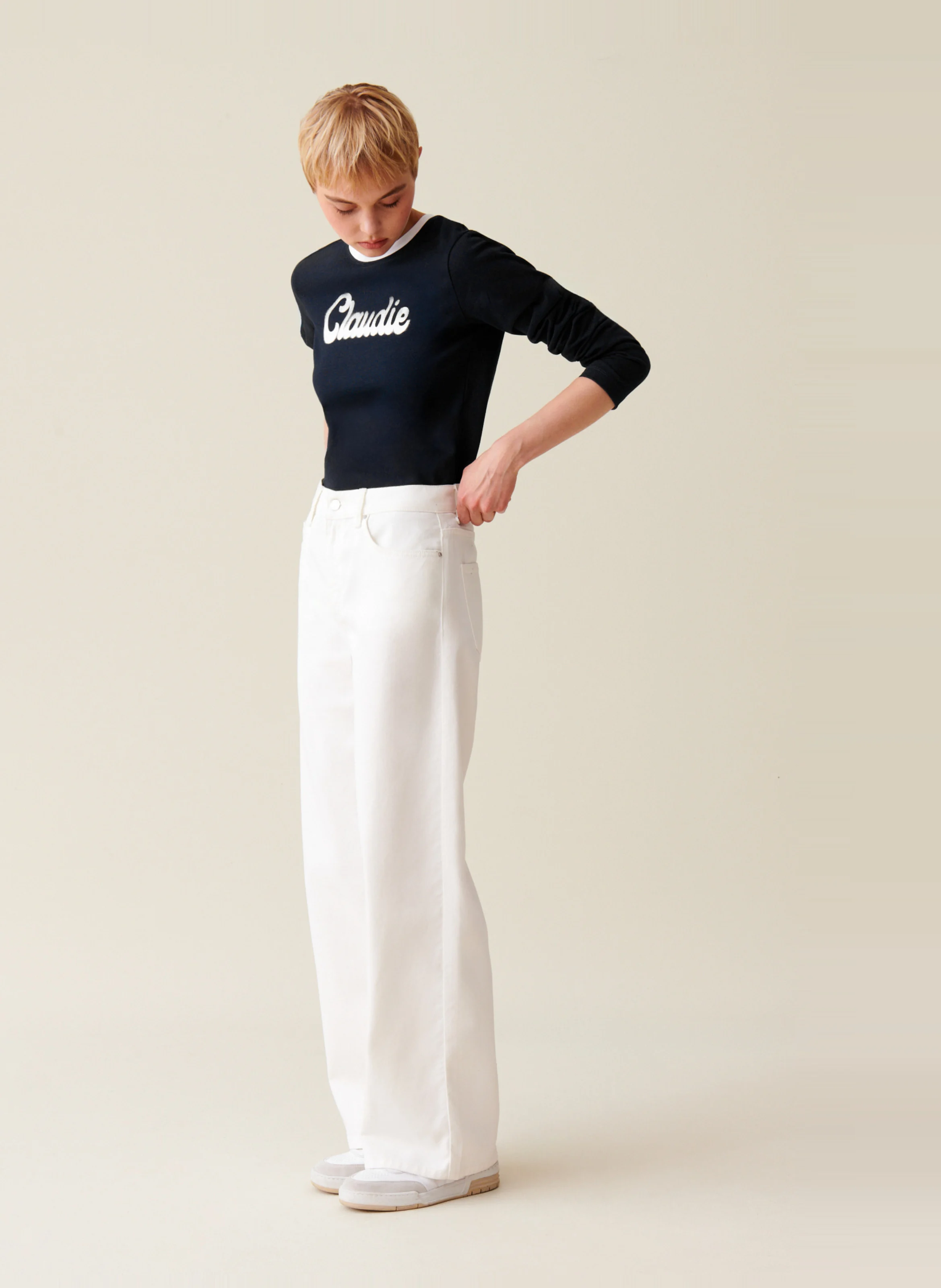 Tee-shirt manches longues en coton | Bleu