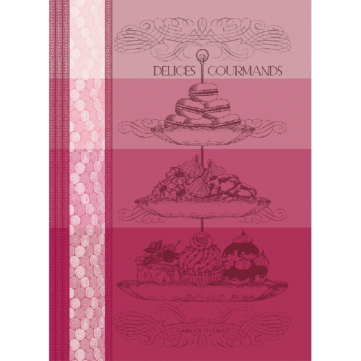 Torchon pur coton rose 56x77 Garnier Thiebaut