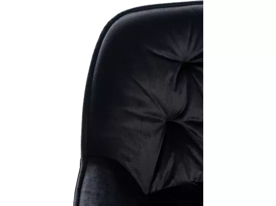 Lot de 2 Tabouret de bar - Velours & Métal noir mat - Noir - Gibson