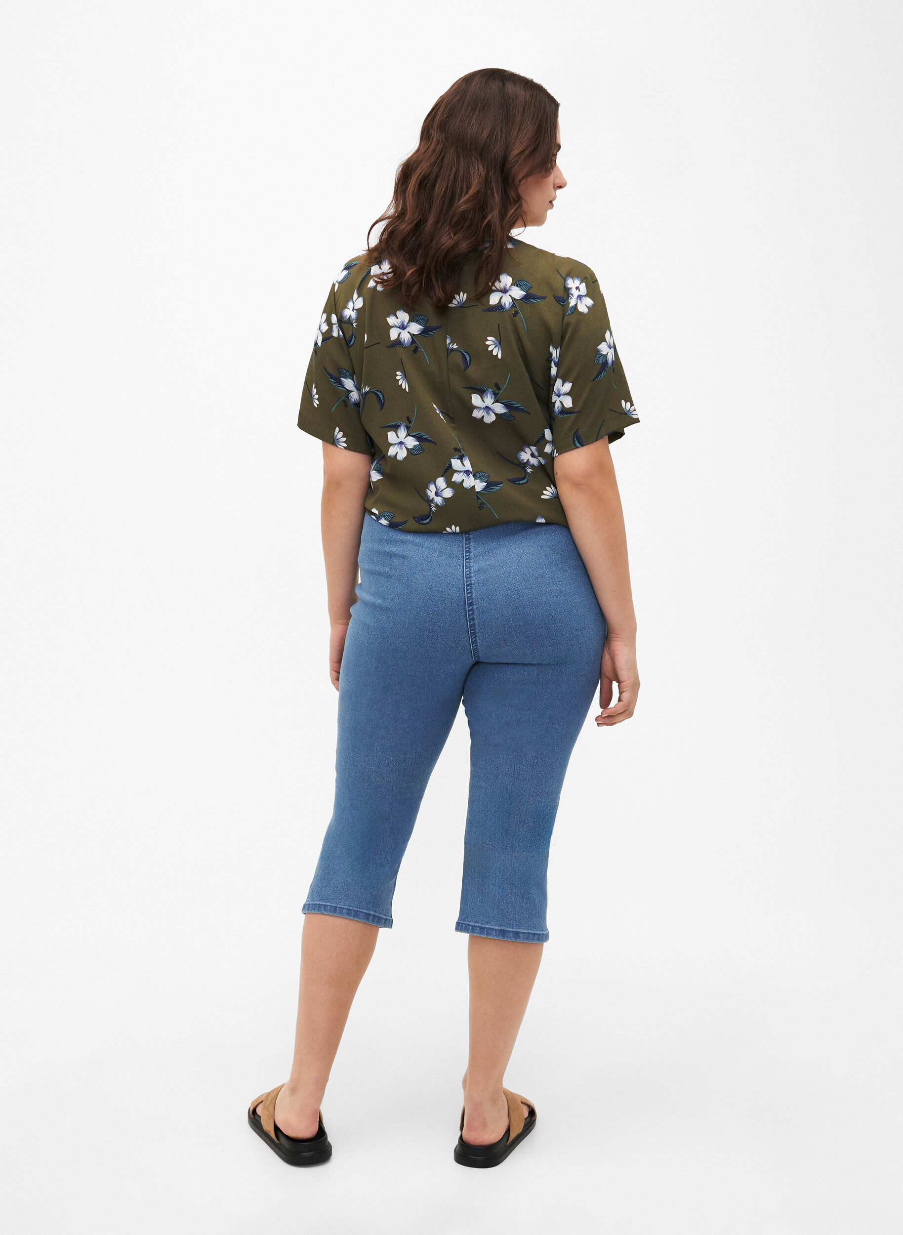 FLASH - Højtaljede denim knickers med slim fit