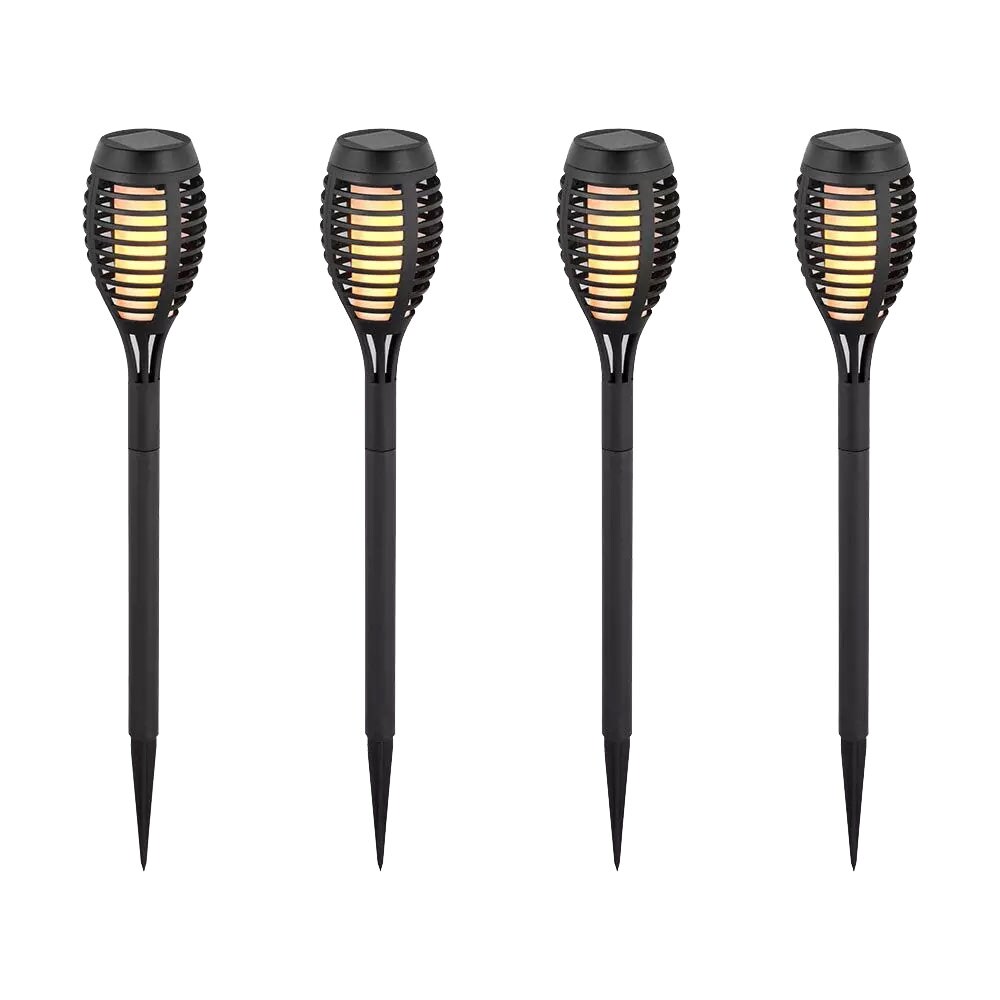4er Set LED Solarleuchte, schwarz , H 50 cm VT-724