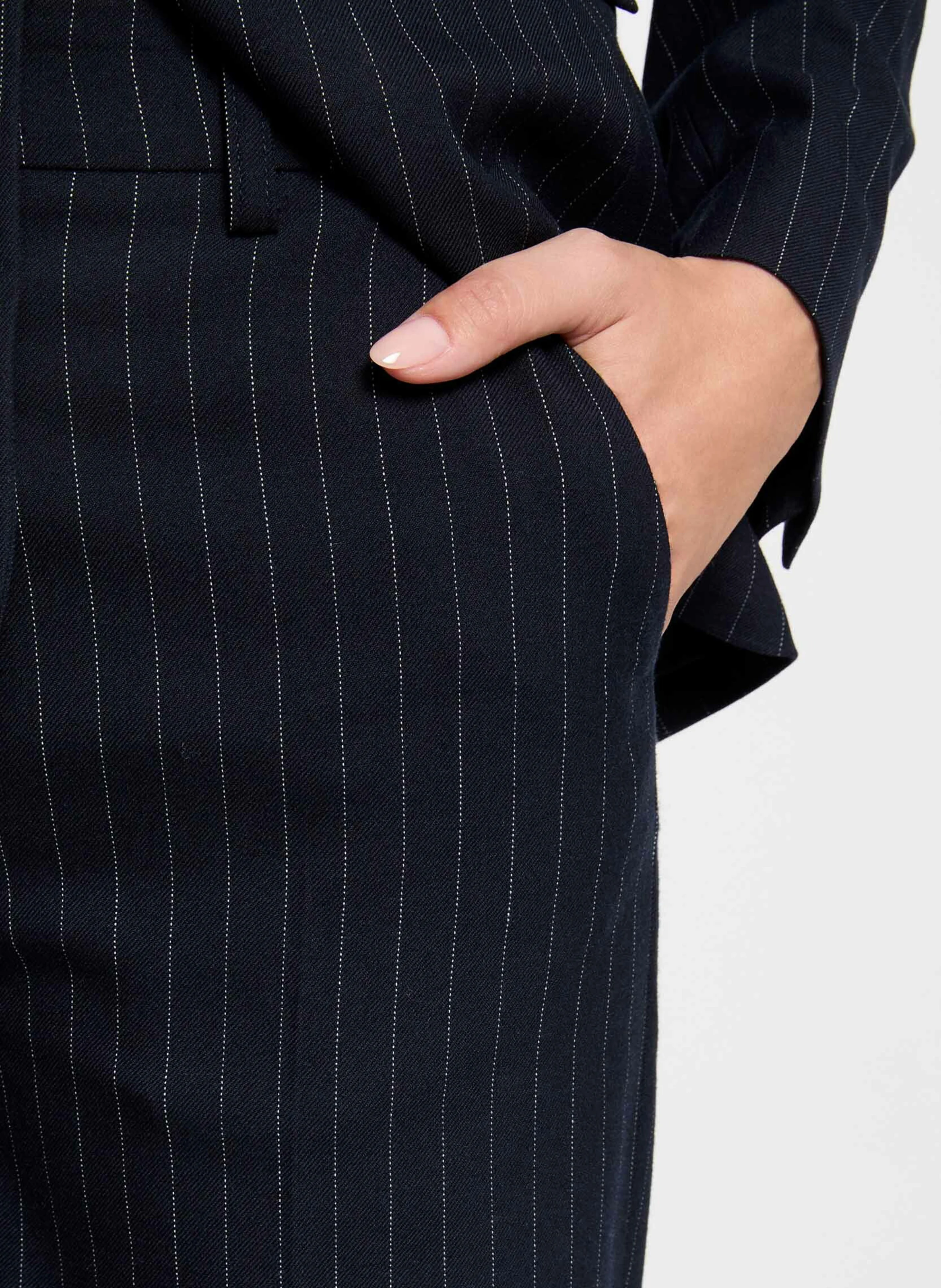 PLENO.F - Pantalon droit à rayures | Bleu