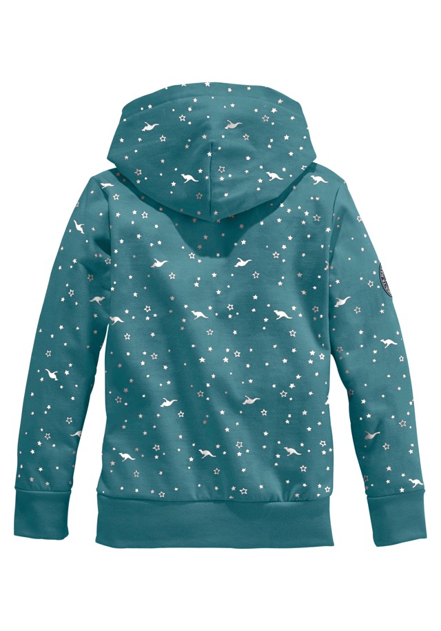 KangaROOS Kapuzensweatshirt , Langarm,  bedruckt,  mit Kapuze,  aus Baumwollmischung