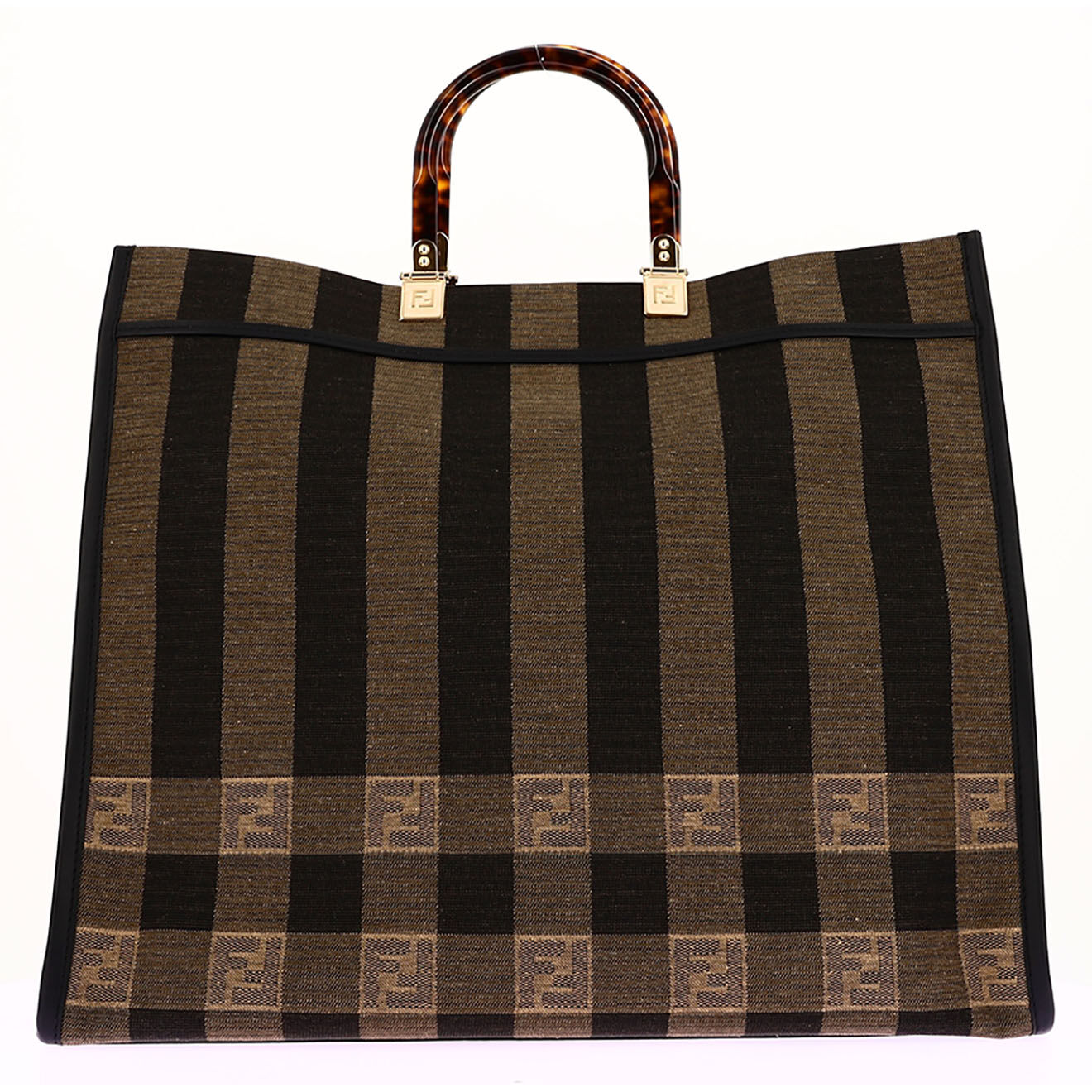 Fendi Sac cabas Sunshine en Toile marron - Neuf sans étiquette - L.40 cm