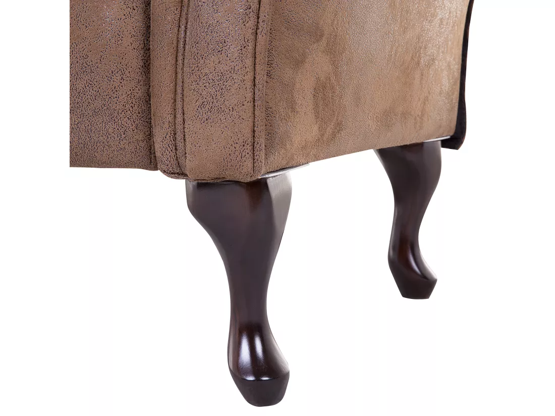 Méridienne côté droite en cuir suède marron LATTES