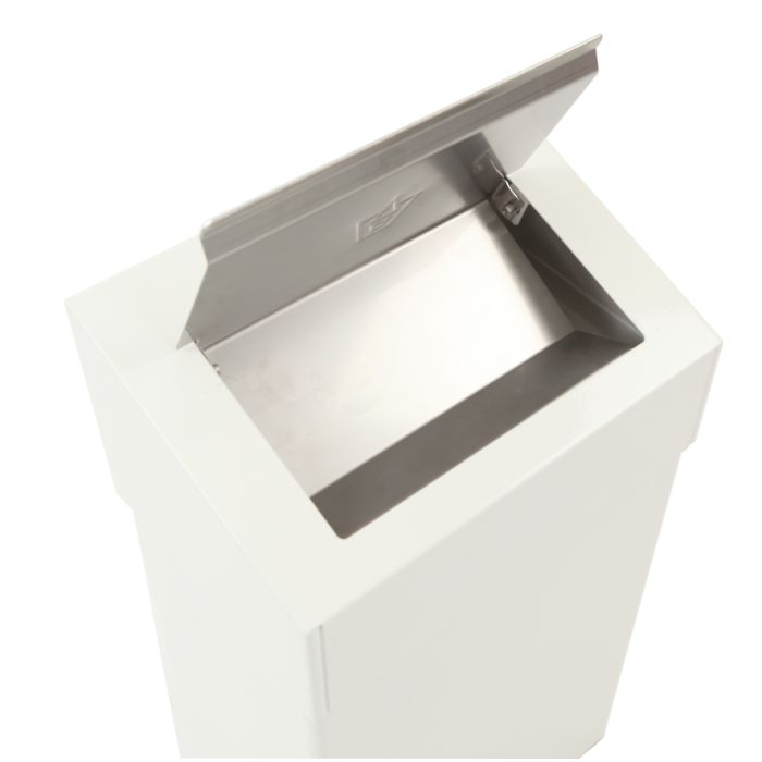 DutchDesign Afvalbak met hygiënische top, 18 liter wit (VB650019)