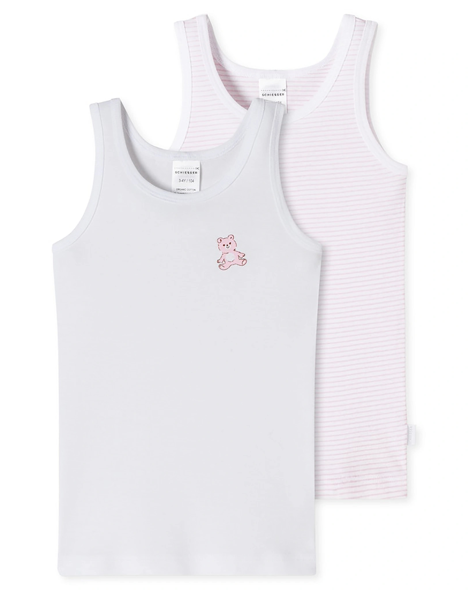 Unterhemd TEDDY 2er Pack in weiß/rosa
