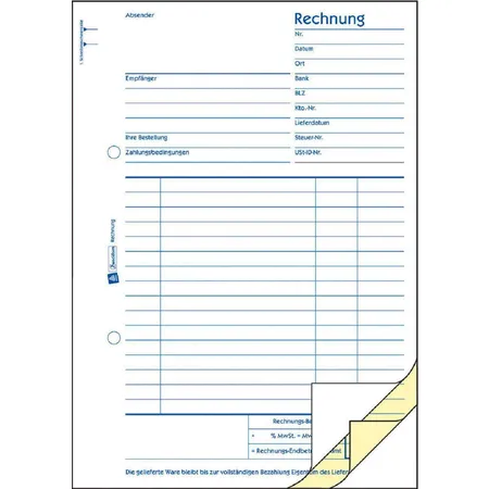 Avery Zweckform 700 Rechnung, A5, mit Blaupapier, 3x50 Blatt