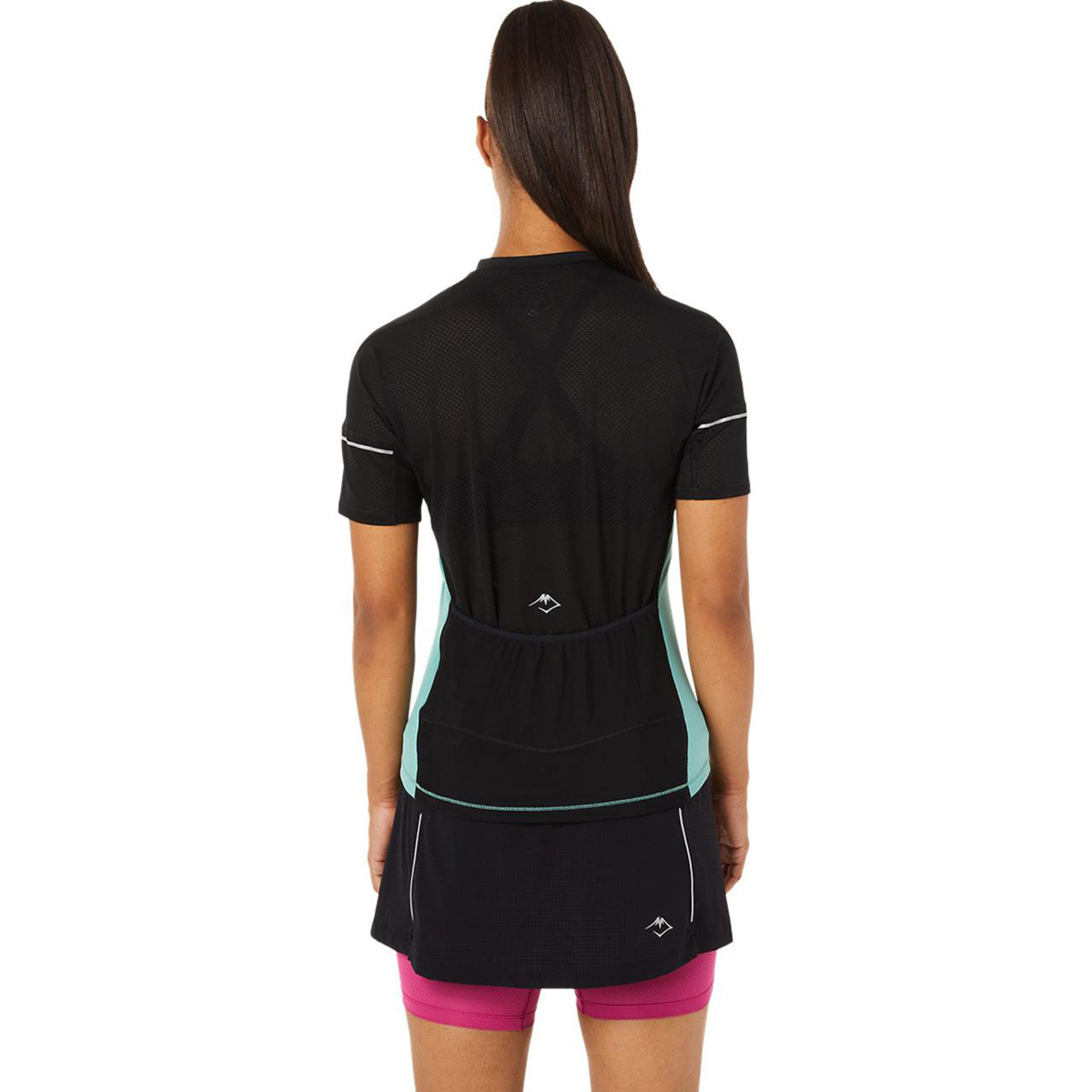 ASICS Fujitrail Hardloopshirt Korte Mouwen Blauw/Zwart Dames