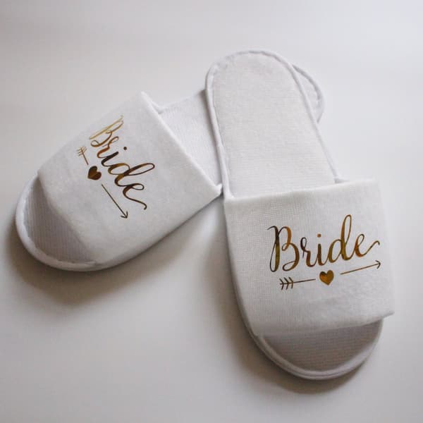 INF Brud Slippers for Bryllupsmorgen og Utdrikningslag - Komfortable Engangssko med Åpen Tå