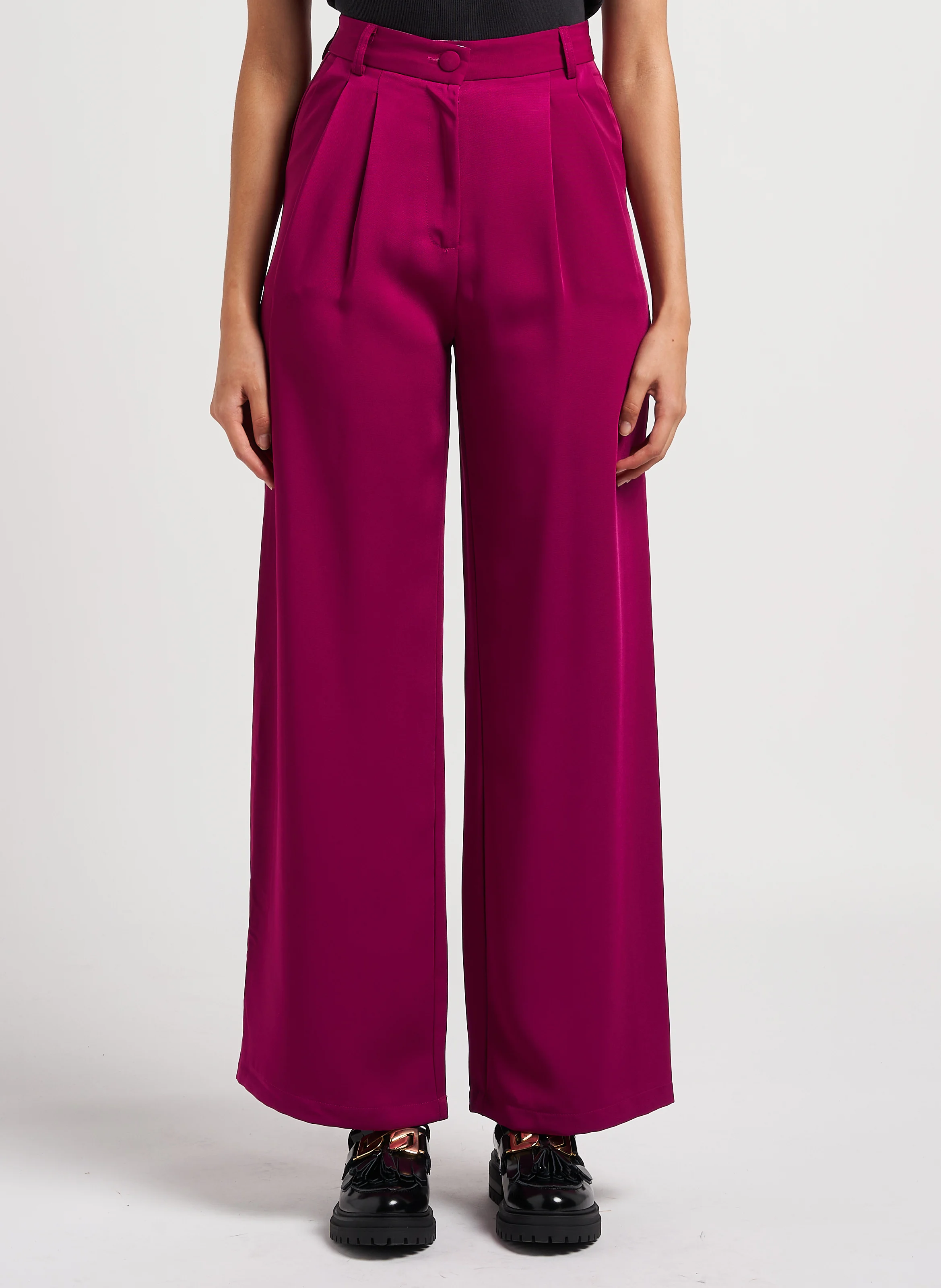 EGU - Pantalon de tailleur large et fluide| Rose