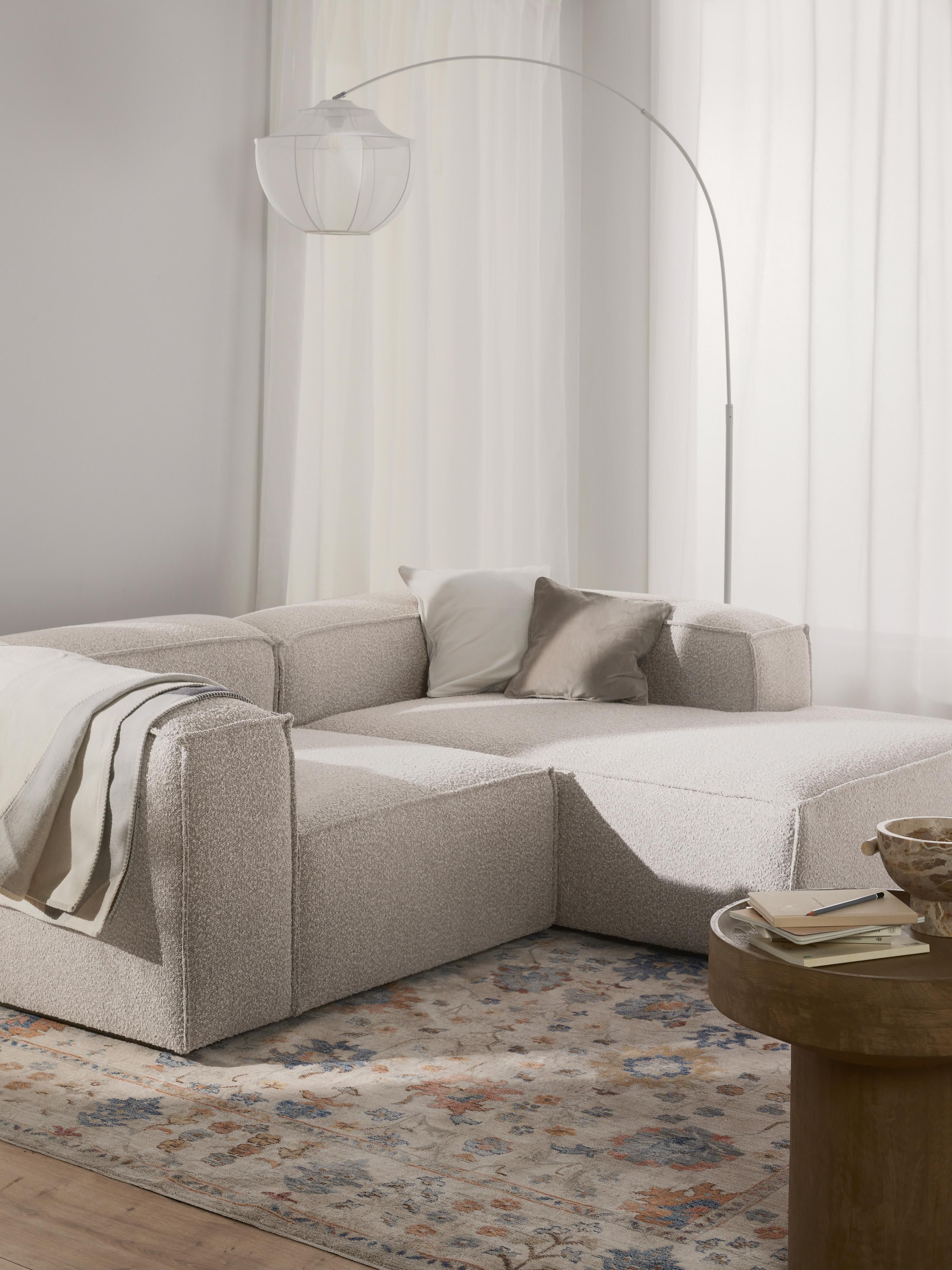 Bouclé modulaire hoekbank Lennon (2-zits)