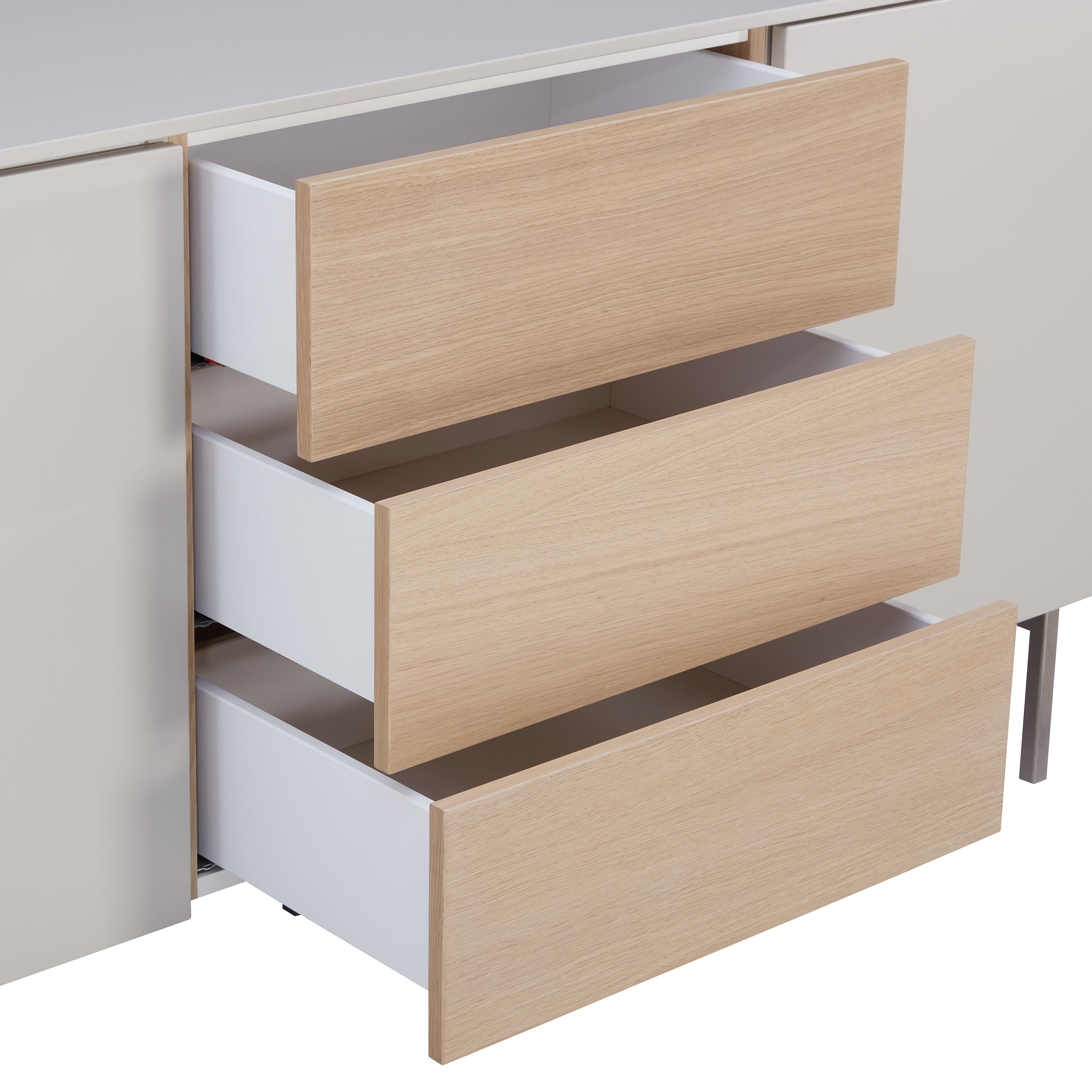 TILL Sideboard - Eiche / Taupe / B: 168.0 cm x T: 41.0 cm x H: 77.0 cm
