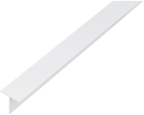 T-profiel aluminium wit 25x25x2 mm, 2,6 m