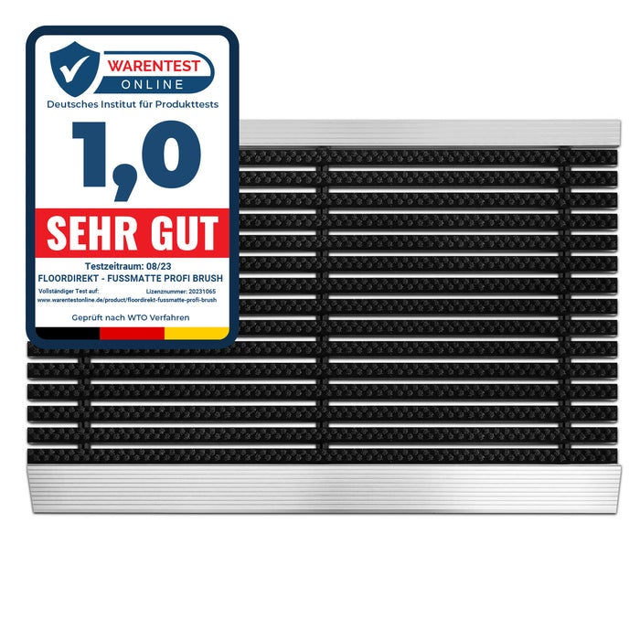 Deurmat - Profi Brush - Vuilvangmat met aluminium frame / Zwart 60 x 90 cm