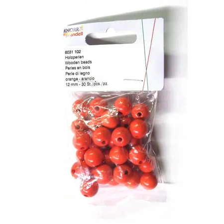 Knorr Prandell Holzperlen 12mm, orange, 30 Stück