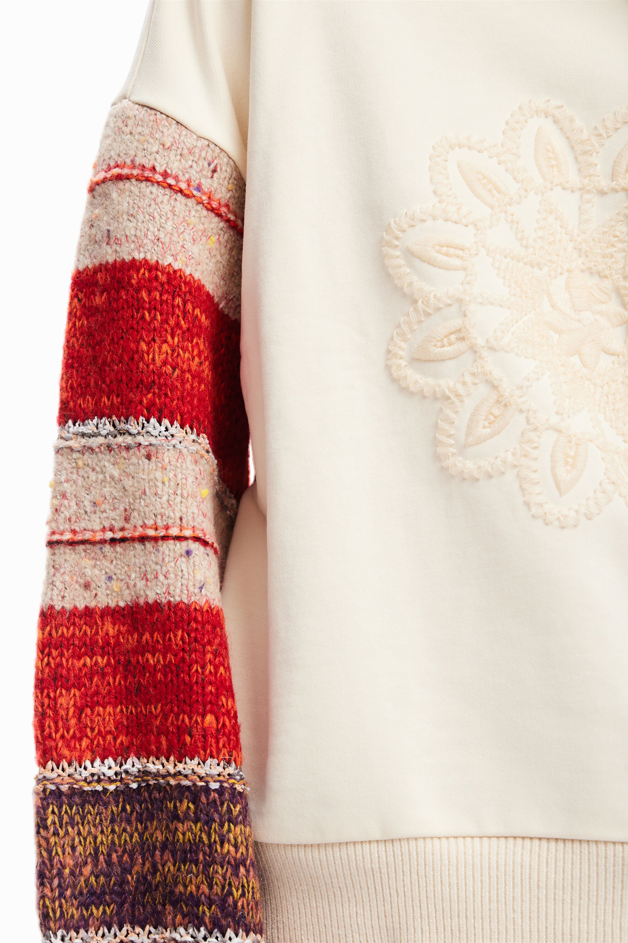 Sweat-shirt combiné broderie