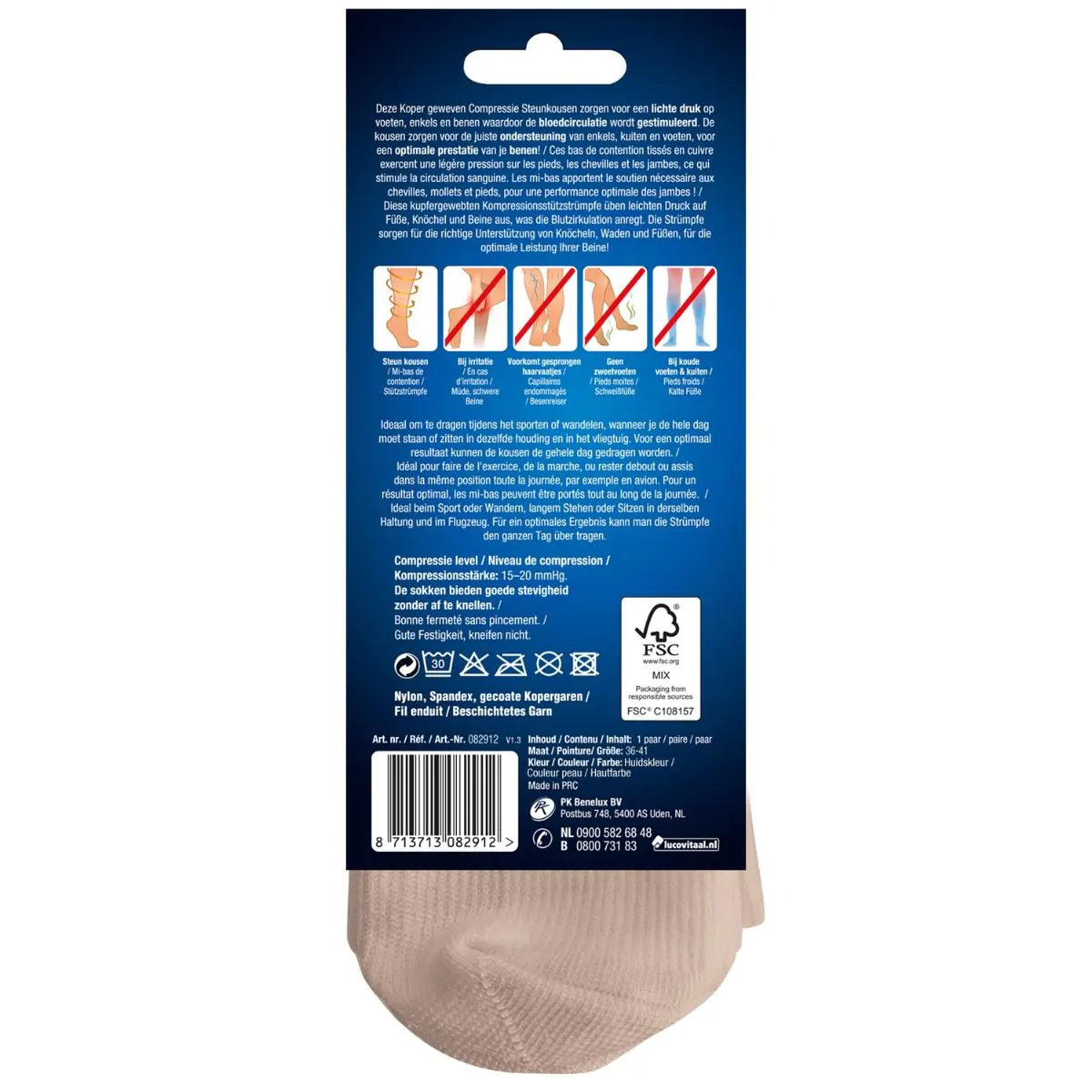 Koper Geweven Compressie Steun Kousen (Licht beige)