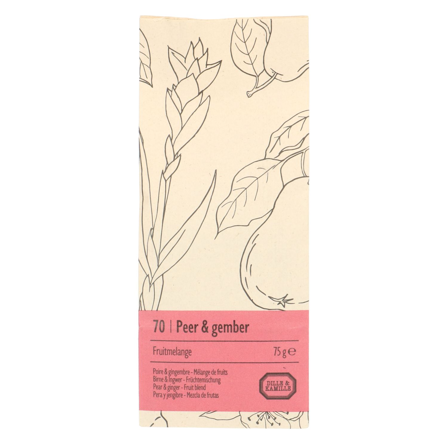 Peer & gember, fruitmelange, zakje 75 gram
