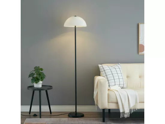 Élégant lampadaire minimaliste abat-jour en verre - Melito