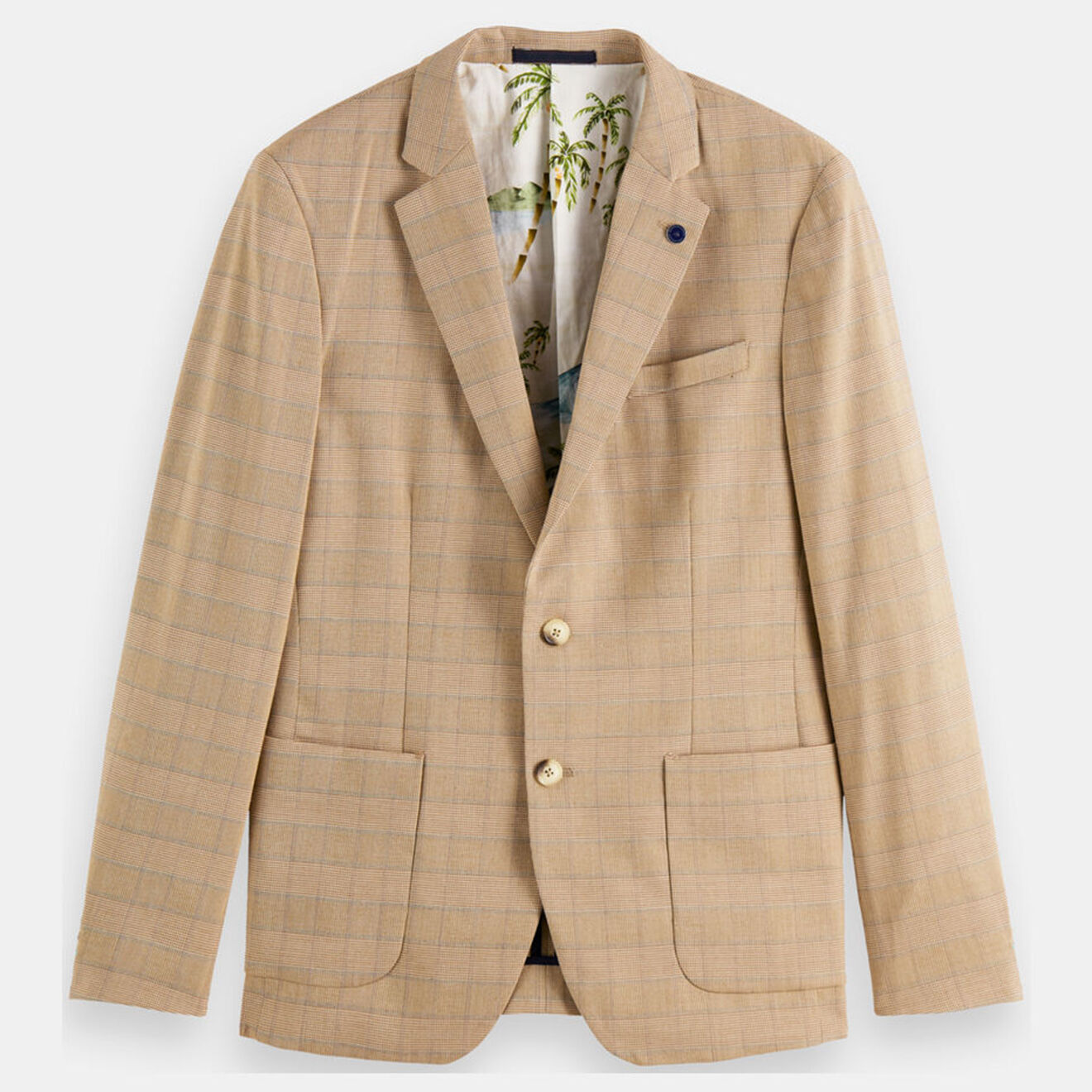 Scotch & Soda Blazer ajusté à carreaux marron/beige