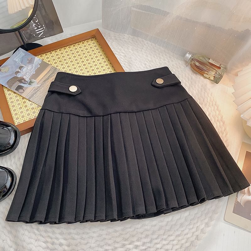 DIYI - Hoge taille effen geplooide rok